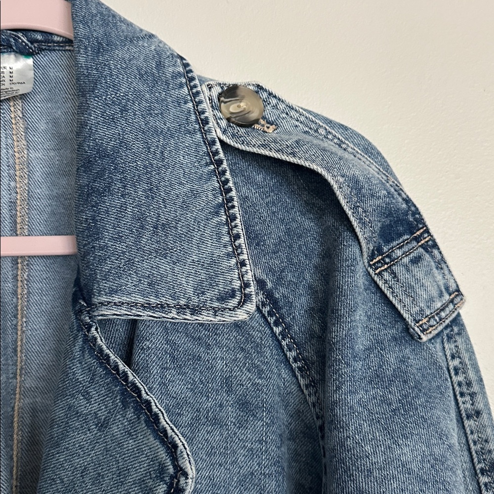 H&M Divided Oversized double-breasted jacket short trench coat size medium - Picture 5 of 11